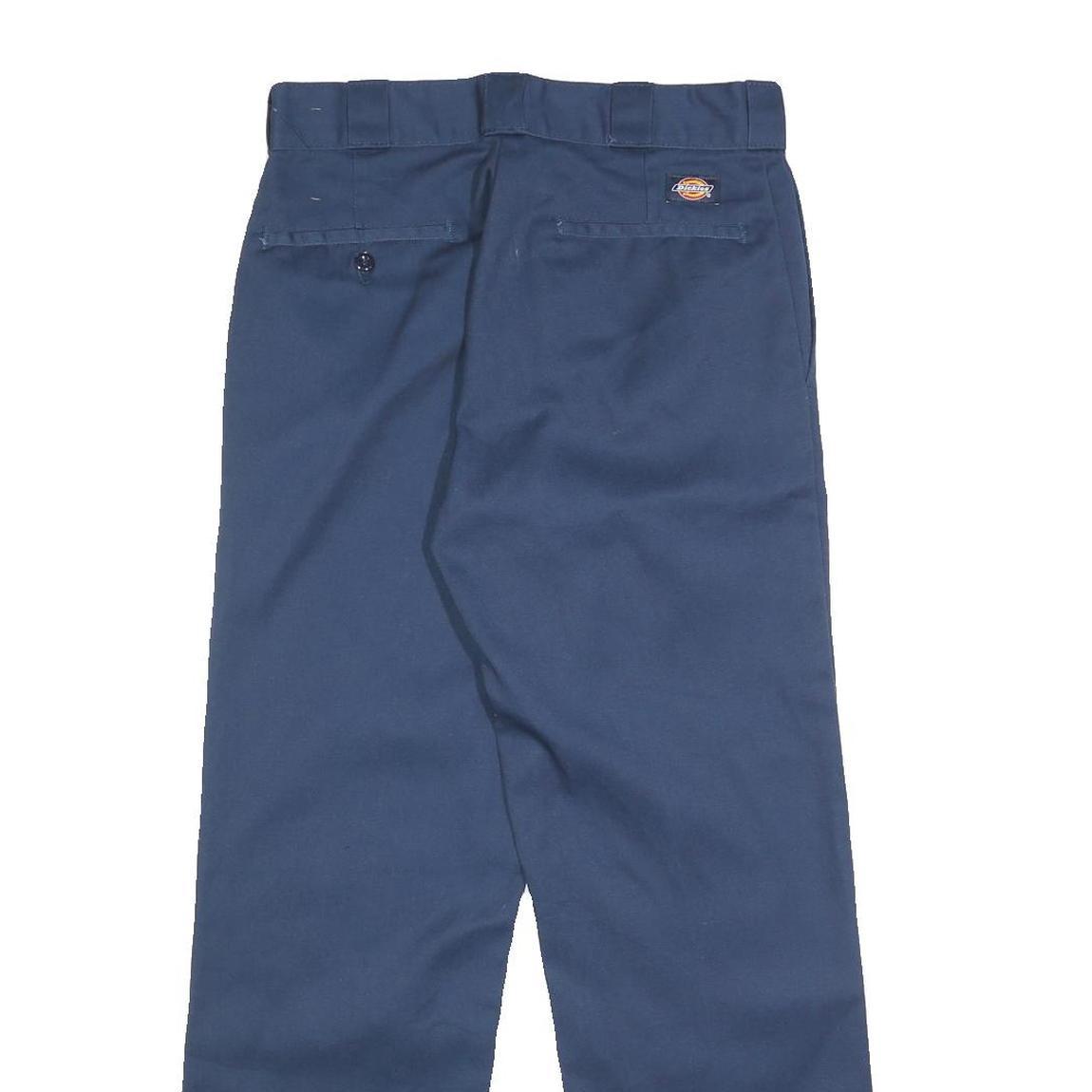 DICKIES Mens Cotton Blend Navy Regular Fit Straight Leg Trousers W30 L30