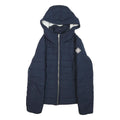HOLLISTER Womens Navy Zip Up Hooded Puffer Jacket M Polyester Blend Warm