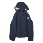 HOLLISTER Womens Navy Zip Up Hooded Puffer Jacket M Polyester Blend Warm