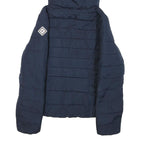 HOLLISTER Womens Navy Zip Up Hooded Puffer Jacket M Polyester Blend Warm