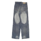 JHYUN Womens Regular Fit Blue Denim Jeans W26 L29 Cargo Pocket Zip Closure