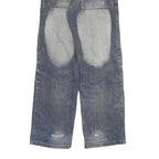 JHYUN Womens Regular Fit Blue Denim Jeans W26 L29 Cargo Pocket Zip Closure