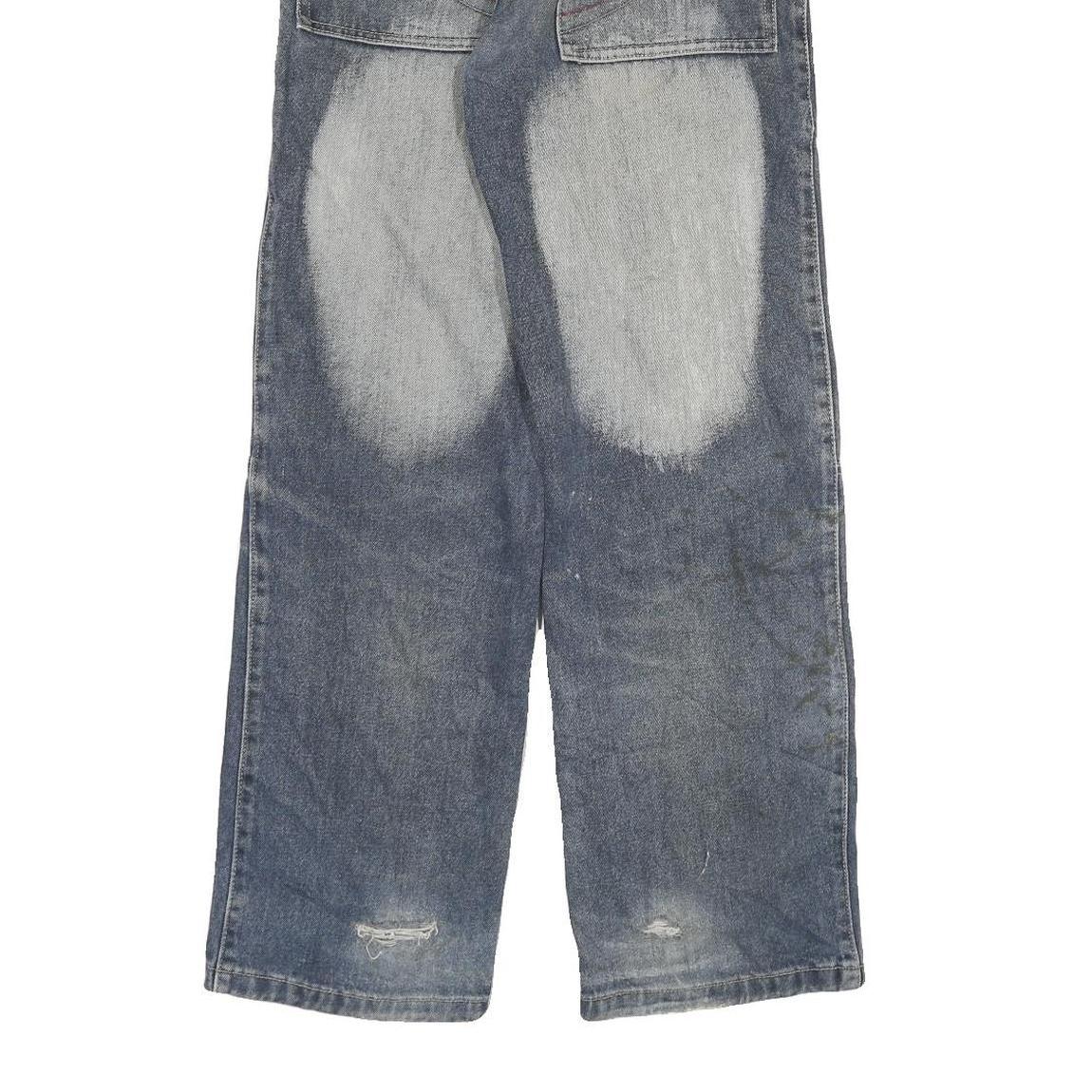 JHYUN Womens Regular Fit Blue Denim Jeans W26 L29 Cargo Pocket Zip Closure