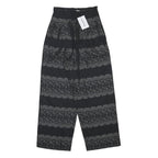 GANNI Womens Rayon Black Relaxed Wide-Leg Trousers W24 L26 Printed Pattern