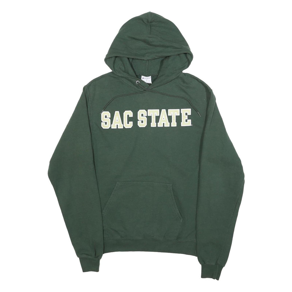 CHAMPION Mens Green Sac State Pullover Hoodie S Cotton Blend Casual Sweatshirt