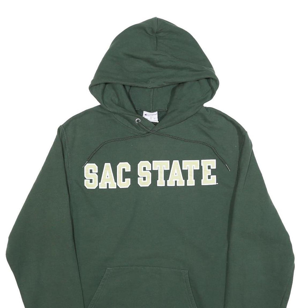 CHAMPION Mens Green Sac State Pullover Hoodie S Cotton Blend Casual Sweatshirt