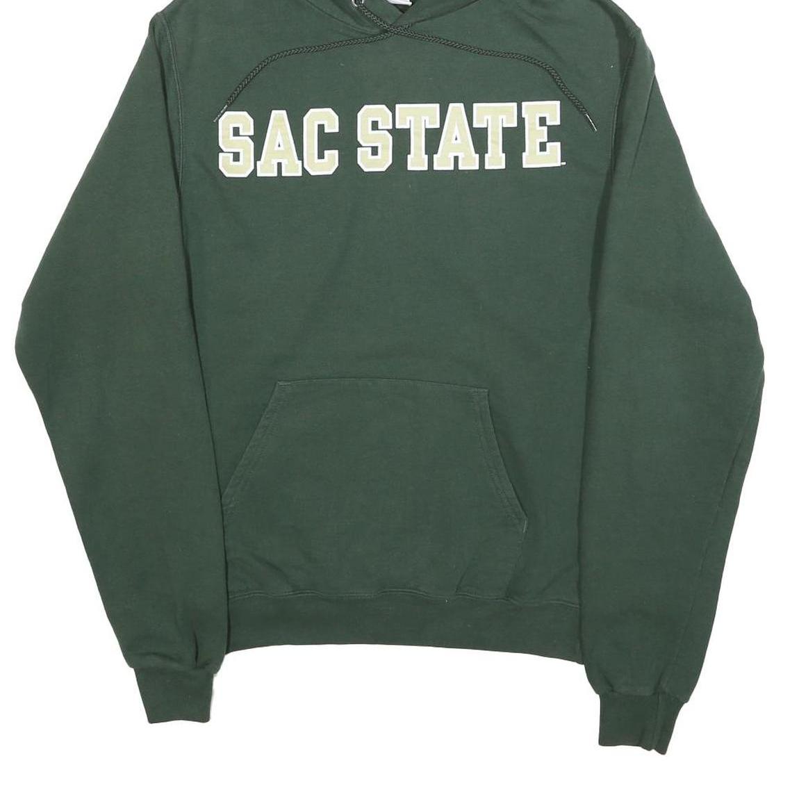 CHAMPION Mens Green Sac State Pullover Hoodie S Cotton Blend Casual Sweatshirt