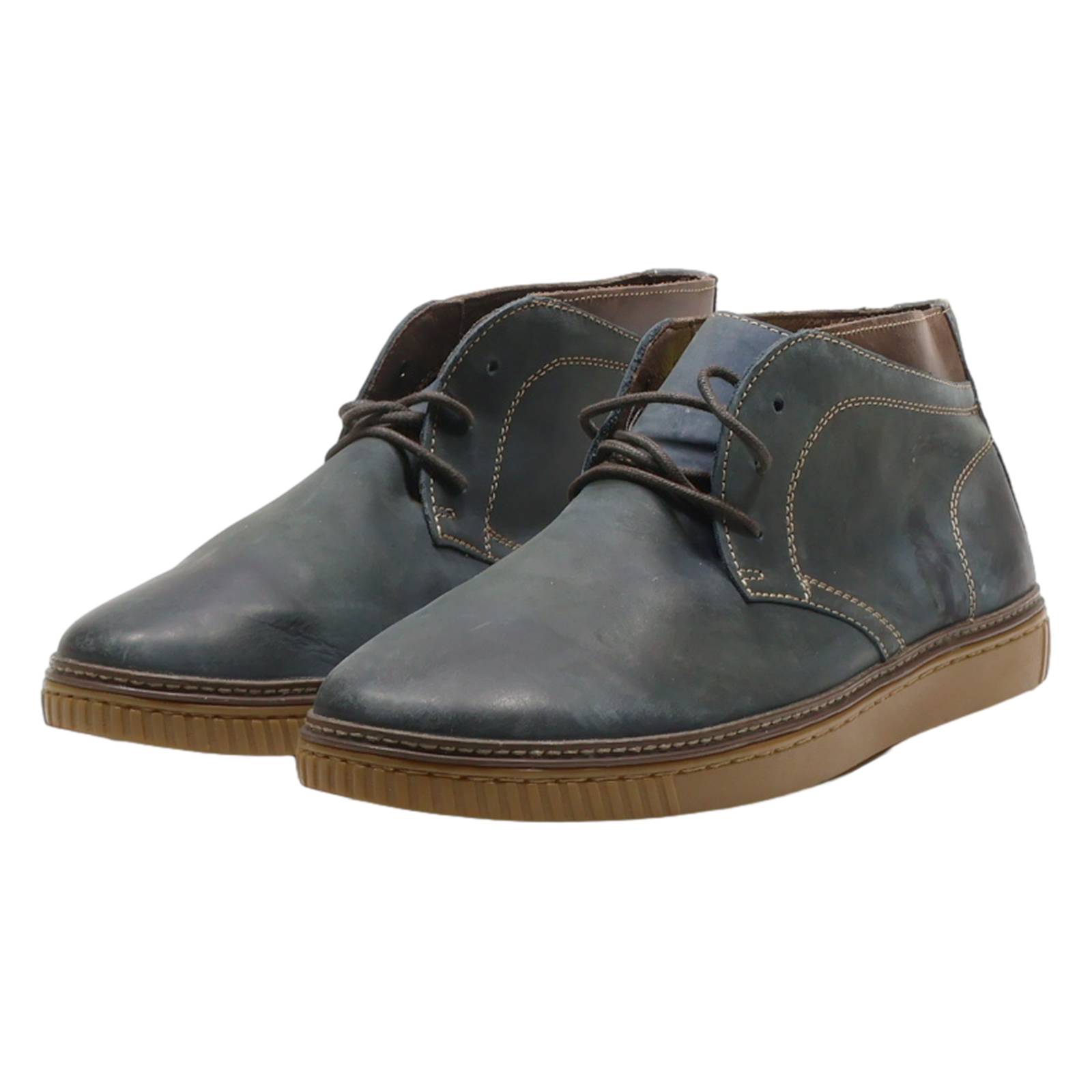JOHBSTON & MURPHY Lace-Up Boots Blue Leather Mens UK 11