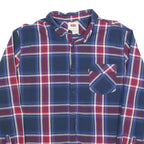 LEVI'S Mens Blue & Red Checked Long Sleeve Shirt L Cotton Blend Casual