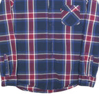 LEVI'S Mens Blue & Red Checked Long Sleeve Shirt L Cotton Blend Casual