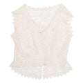 Womens Kimono Blouse Cream V-Neck Sleeveless S