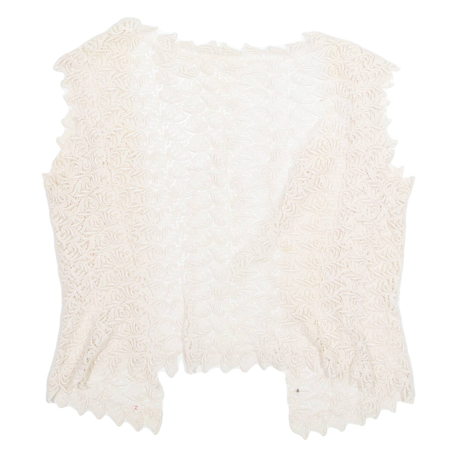 Womens Kimono Blouse Cream V-Neck Sleeveless S