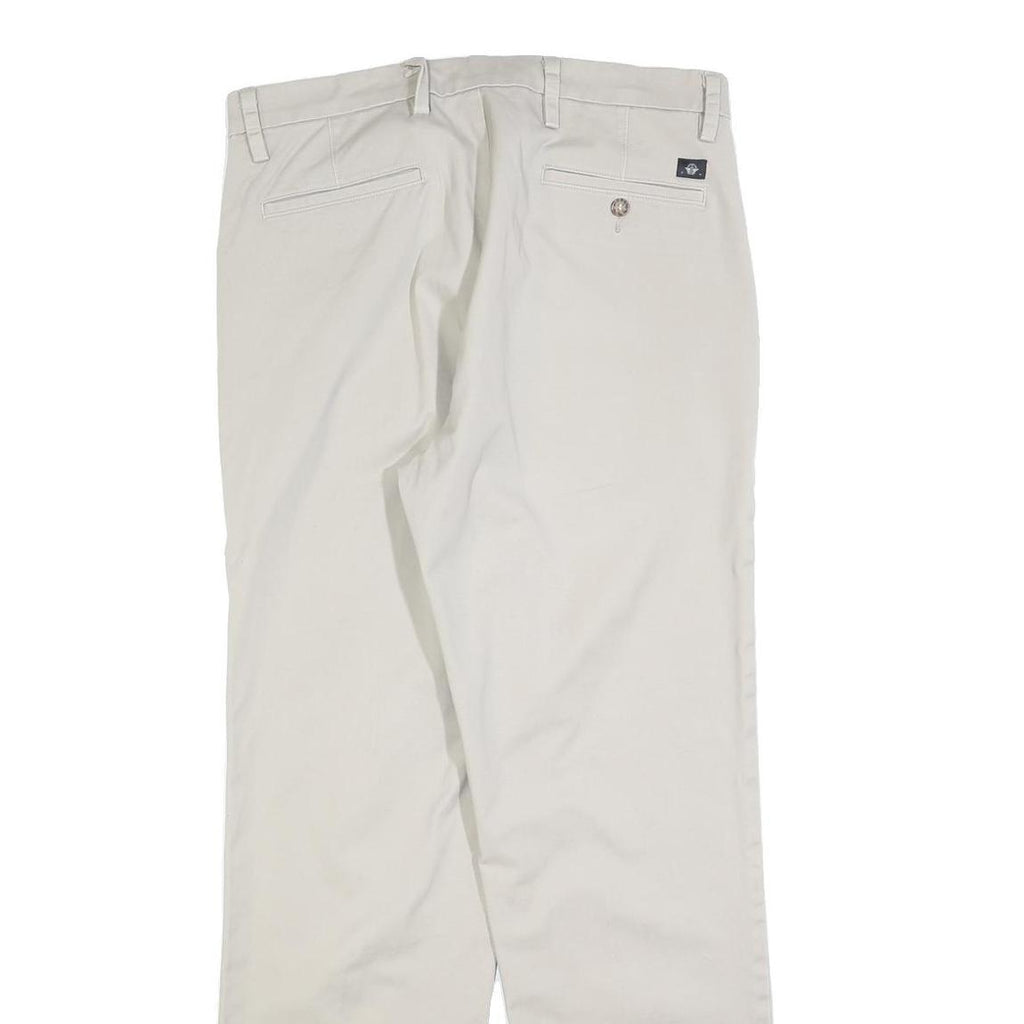 DOCKERS Mens Regular Beige Cotton Blend Trousers W34 L34 Zip Closure Plain