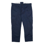 RED KAP Mens Polyester Blend Navy Blue Regular Cargo Trousers W38 L26 Workwear