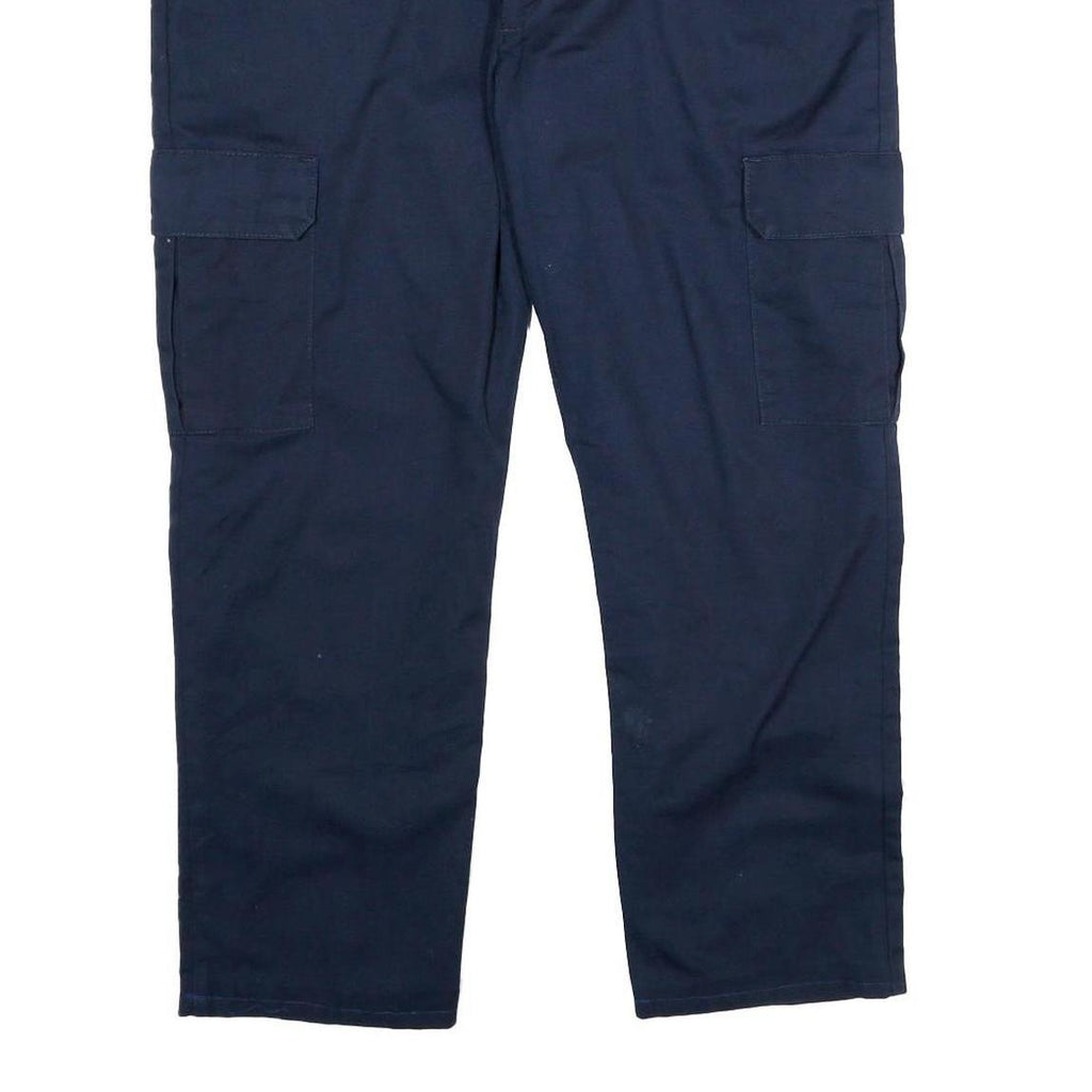 RED KAP Mens Polyester Blend Navy Blue Regular Cargo Trousers W38 L26 Workwear