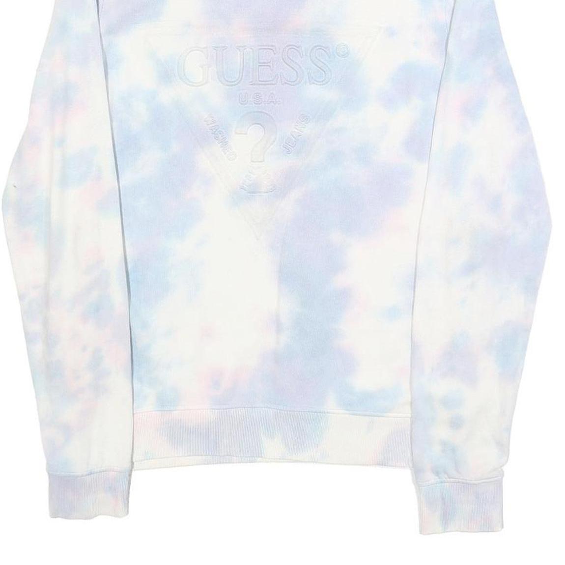 GUESS Mens Blue & Pink Tie Dye Cotton Blend Crew Neck XS Sweatshirt Casual