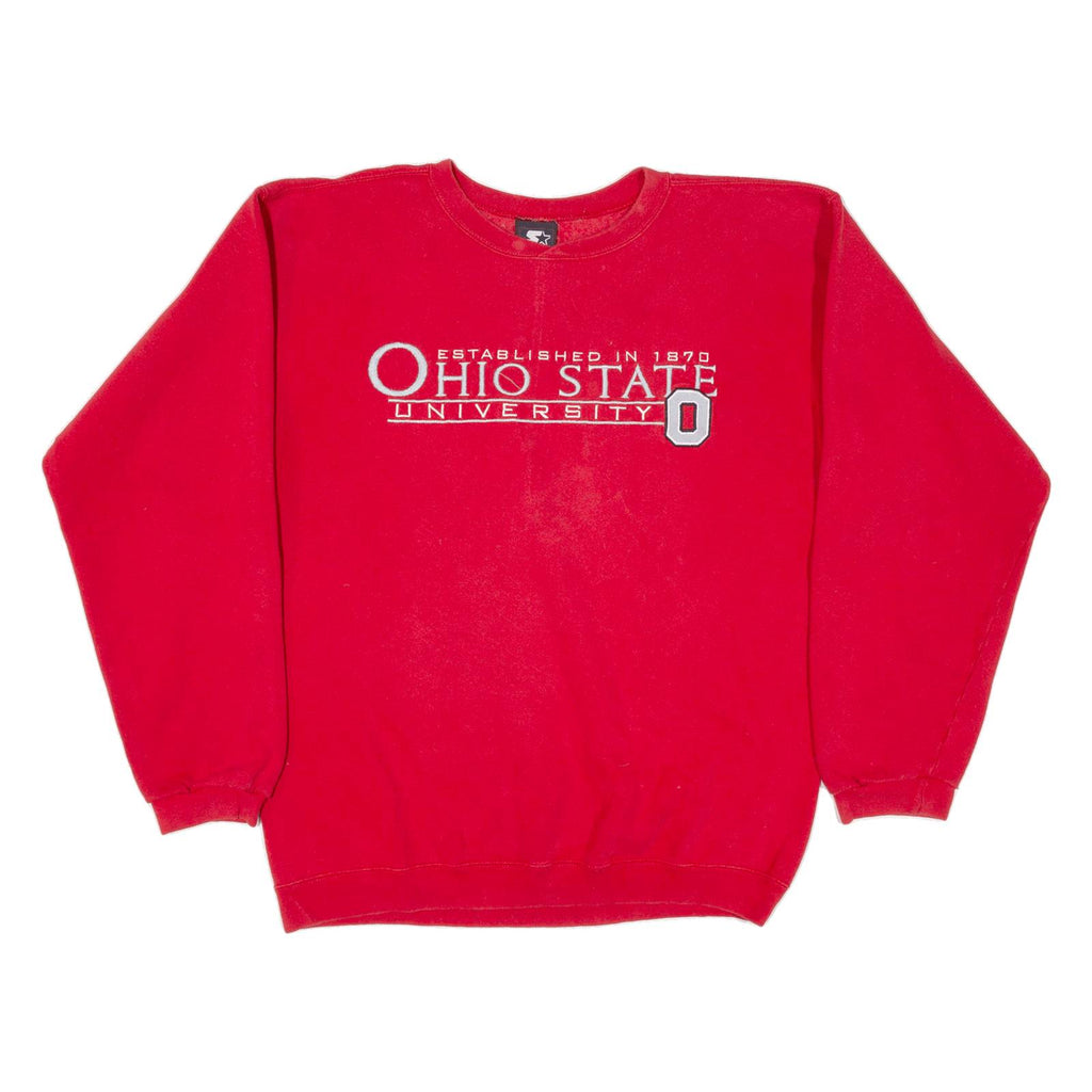 STARTER Ohio State University Mens Sweatshirt Red USA M