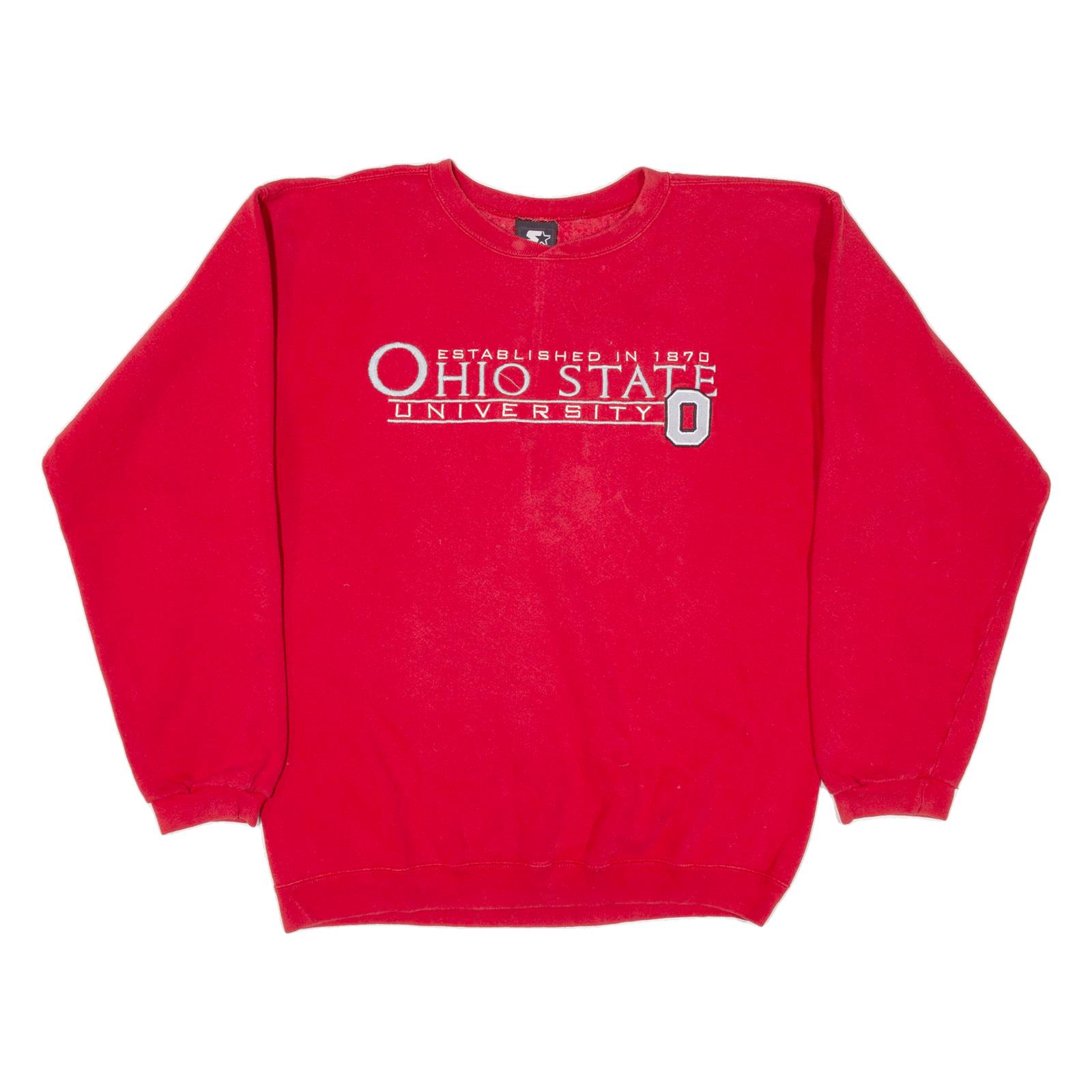STARTER Ohio State University Mens Sweatshirt Red USA M