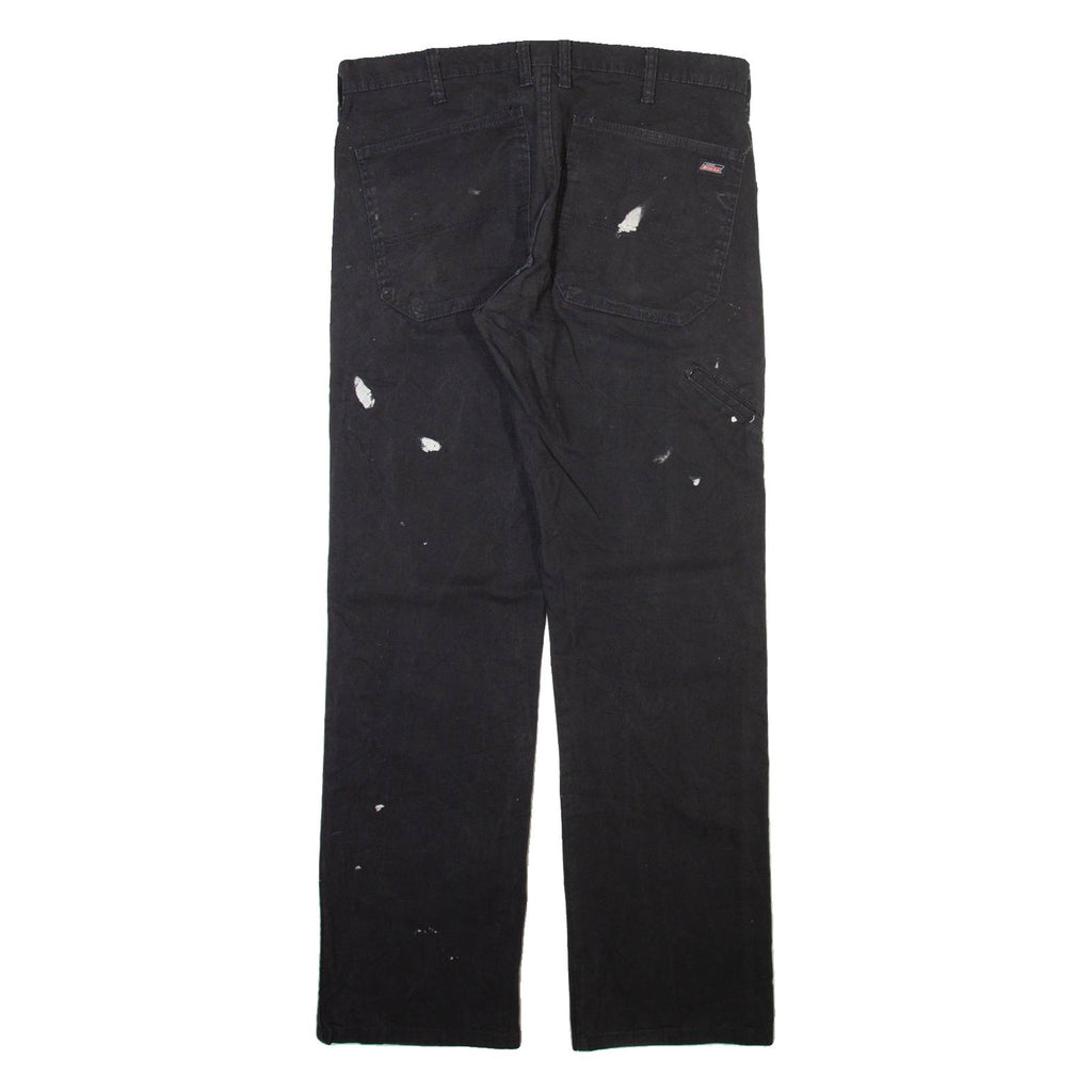 DICKIES Mens Trousers Black Regular Straight W32 L32