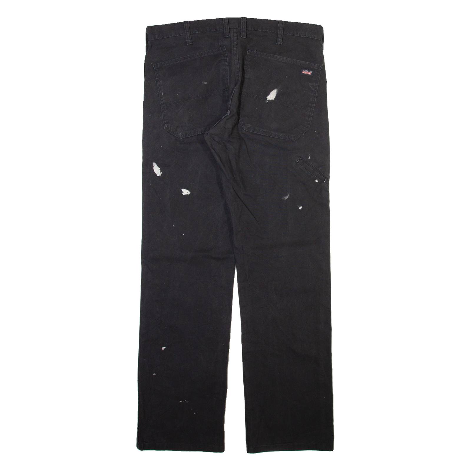DICKIES Mens Trousers Black Regular Straight W32 L32