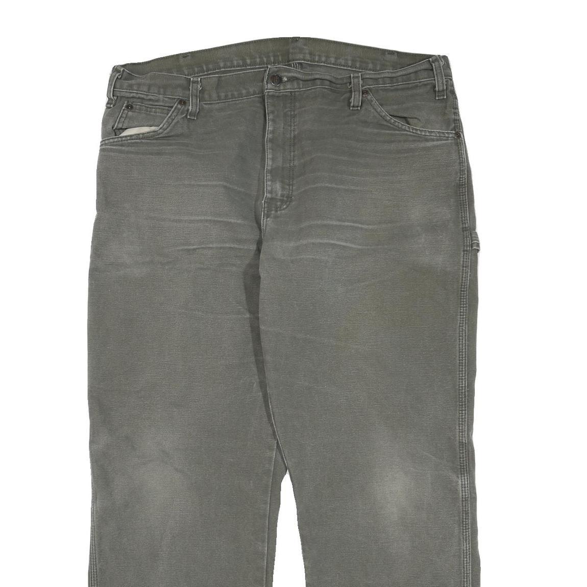 DICKIES Mens Regular Fit Straight Denim Grey W38 L30 Workwear Casual Jeans
