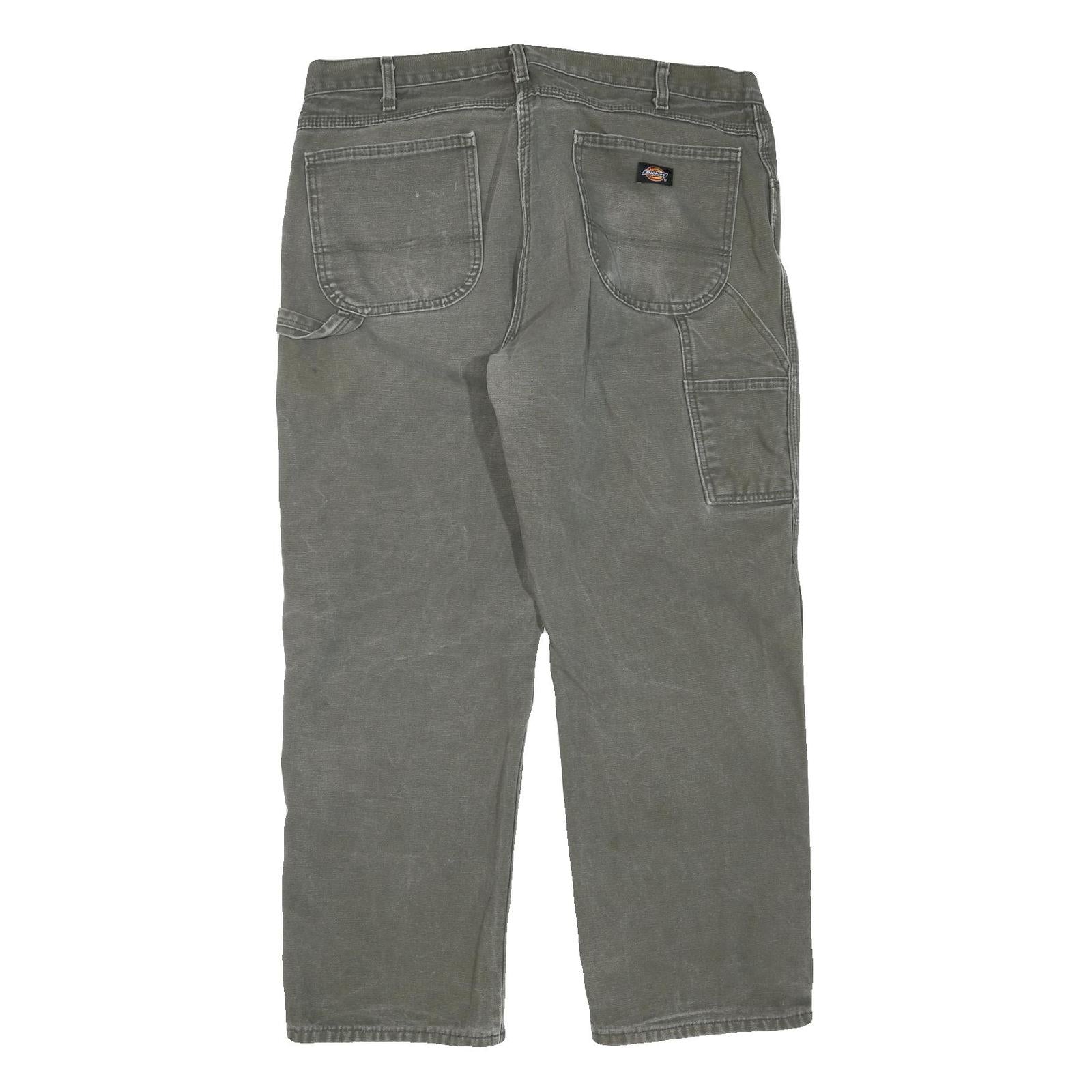 DICKIES Mens Regular Fit Straight Denim Grey W38 L30 Workwear Casual Jeans