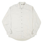 NATURAL STYLE Mens White Plain Shirt XL Cotton Blend Long Sleeve Button Collar