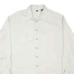 NATURAL STYLE Mens White Plain Shirt XL Cotton Blend Long Sleeve Button Collar
