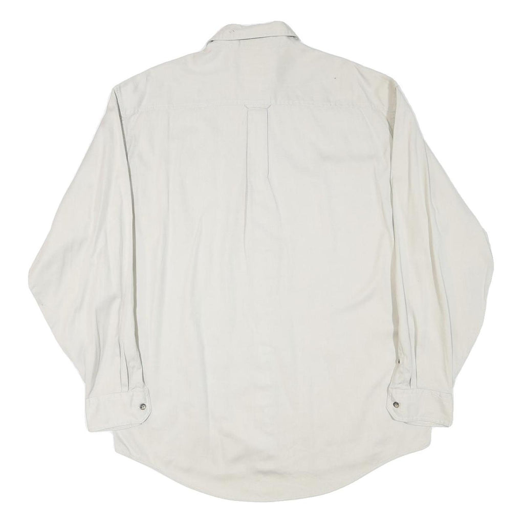 NATURAL STYLE Mens White Plain Shirt XL Cotton Blend Long Sleeve Button Collar