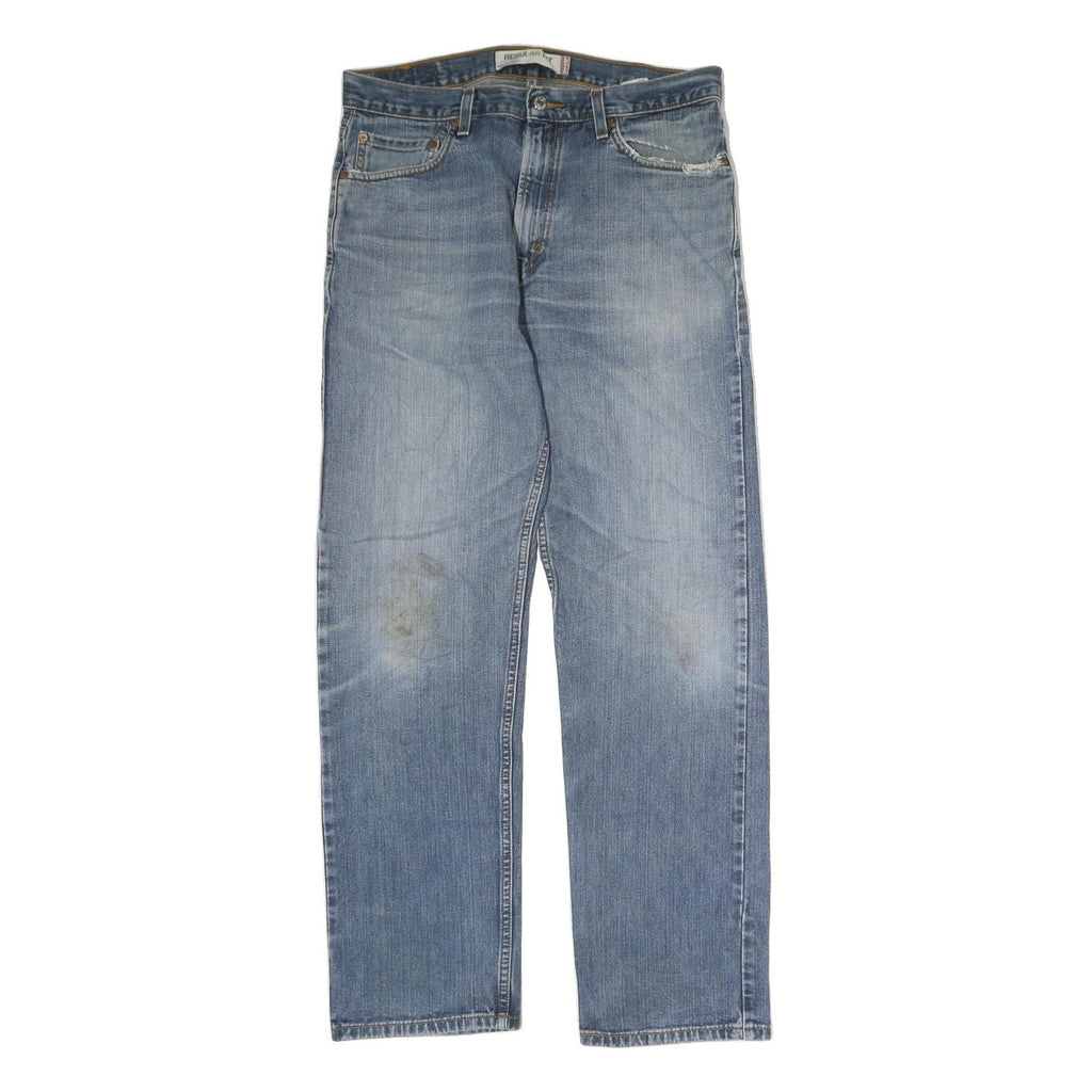 LEVI'S 505 Mens Jeans Blue Regular Straight Denim Medium W34 L32 Classic Zip