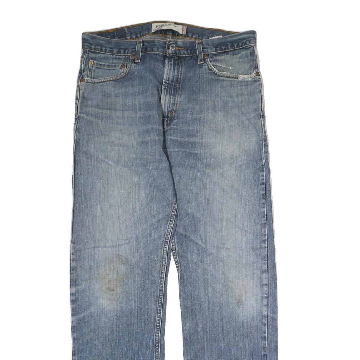 LEVI'S 505 Mens Jeans Blue Regular Straight Denim Medium W34 L32 Classic Zip
