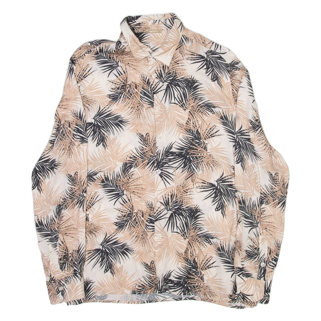 IMPERIAL Mens Shirt Beige Floral Long Sleeve M