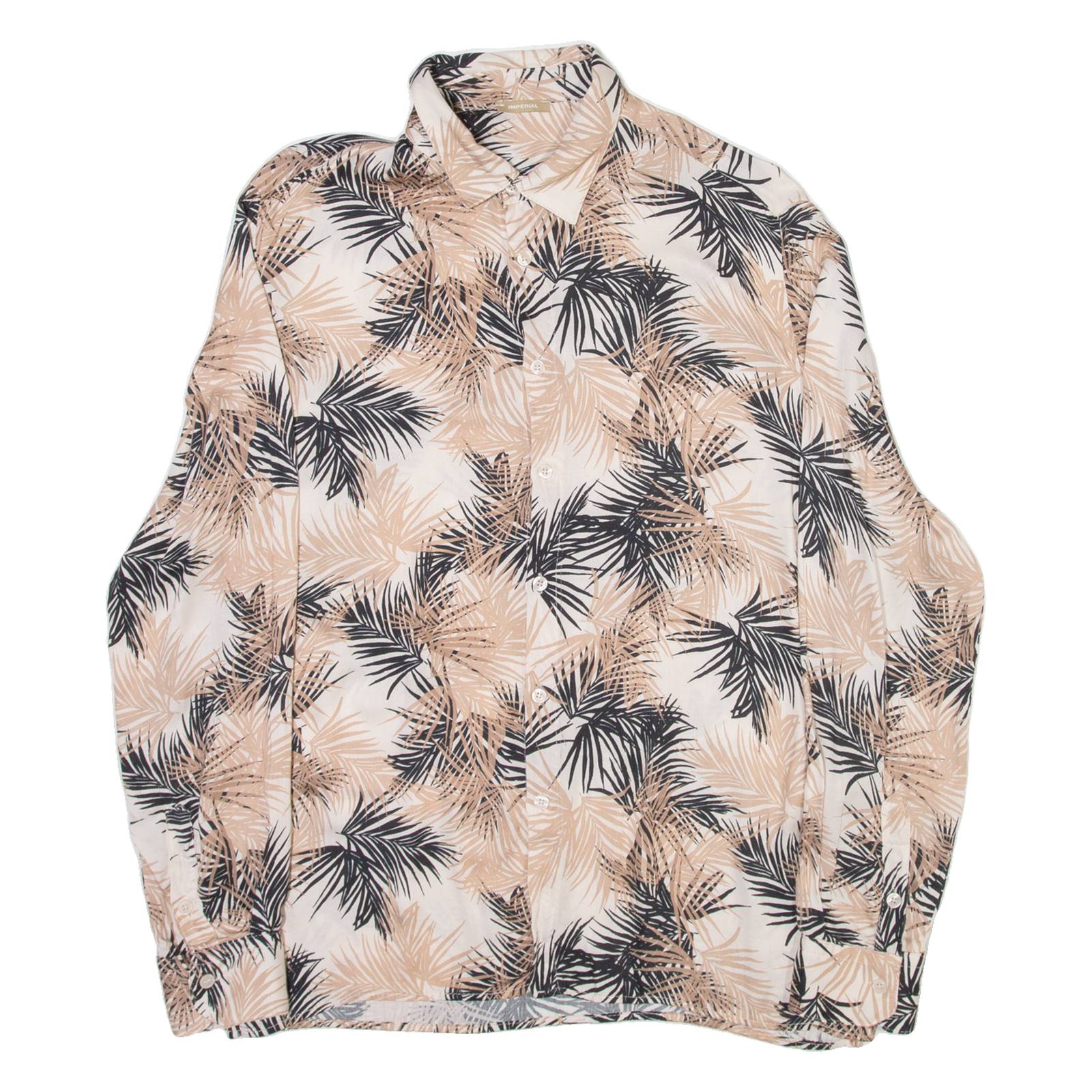 IMPERIAL Mens Shirt Beige Floral Long Sleeve M