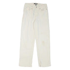 CALVIN KLEIN JEANS Womens White Regular Straight Denim W27 L30 Zip Cotton Blend