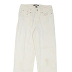 CALVIN KLEIN JEANS Womens White Regular Straight Denim W27 L30 Zip Cotton Blend