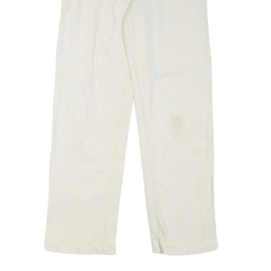 CALVIN KLEIN JEANS Womens White Regular Straight Denim W27 L30 Zip Cotton Blend