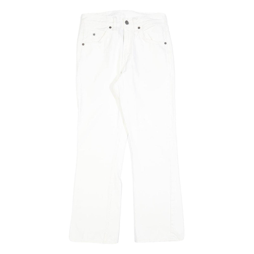 LEVI'S Womens White Regular Fit Bootcut Denim Jeans W25 L26 Cotton Blend Zip 517