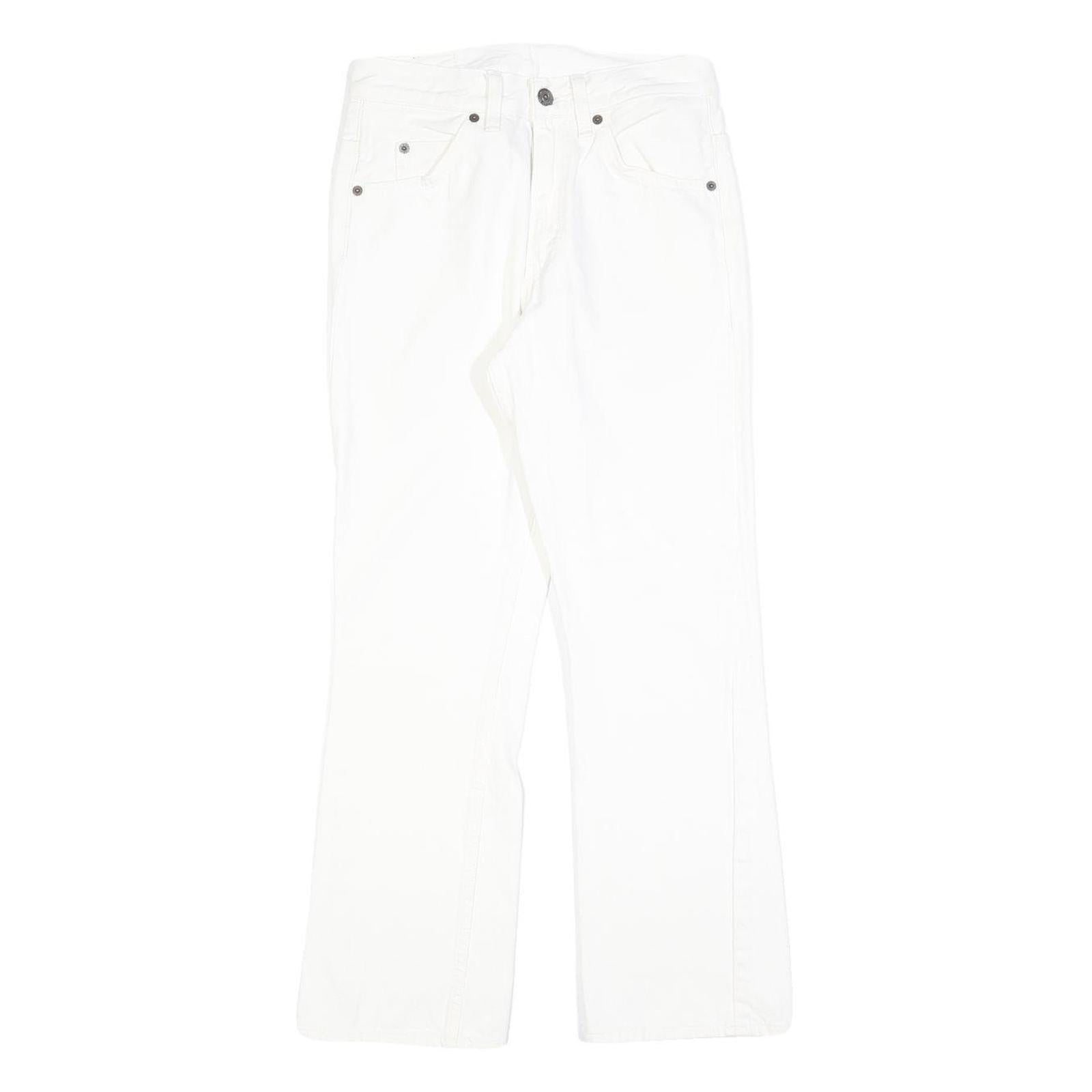 LEVI'S Womens White Regular Fit Bootcut Denim Jeans W25 L26 Cotton Blend Zip 517