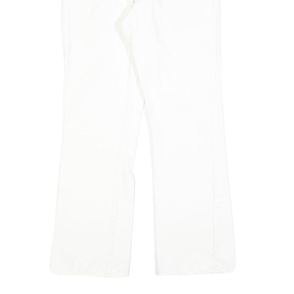 LEVI'S Womens White Regular Fit Bootcut Denim Jeans W25 L26 Cotton Blend Zip 517