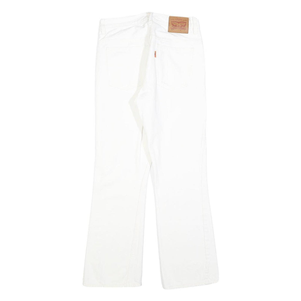 LEVI'S Womens White Regular Fit Bootcut Denim Jeans W25 L26 Cotton Blend Zip 517