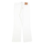 LEVI'S Womens White Regular Fit Bootcut Denim Jeans W25 L26 Cotton Blend Zip 517