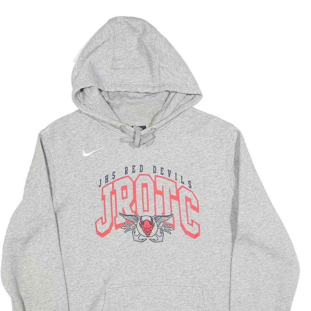 NIKE Mens Grey JHS Red Devils JROTC Pullover Hoodie M Lightweight Cotton Blend