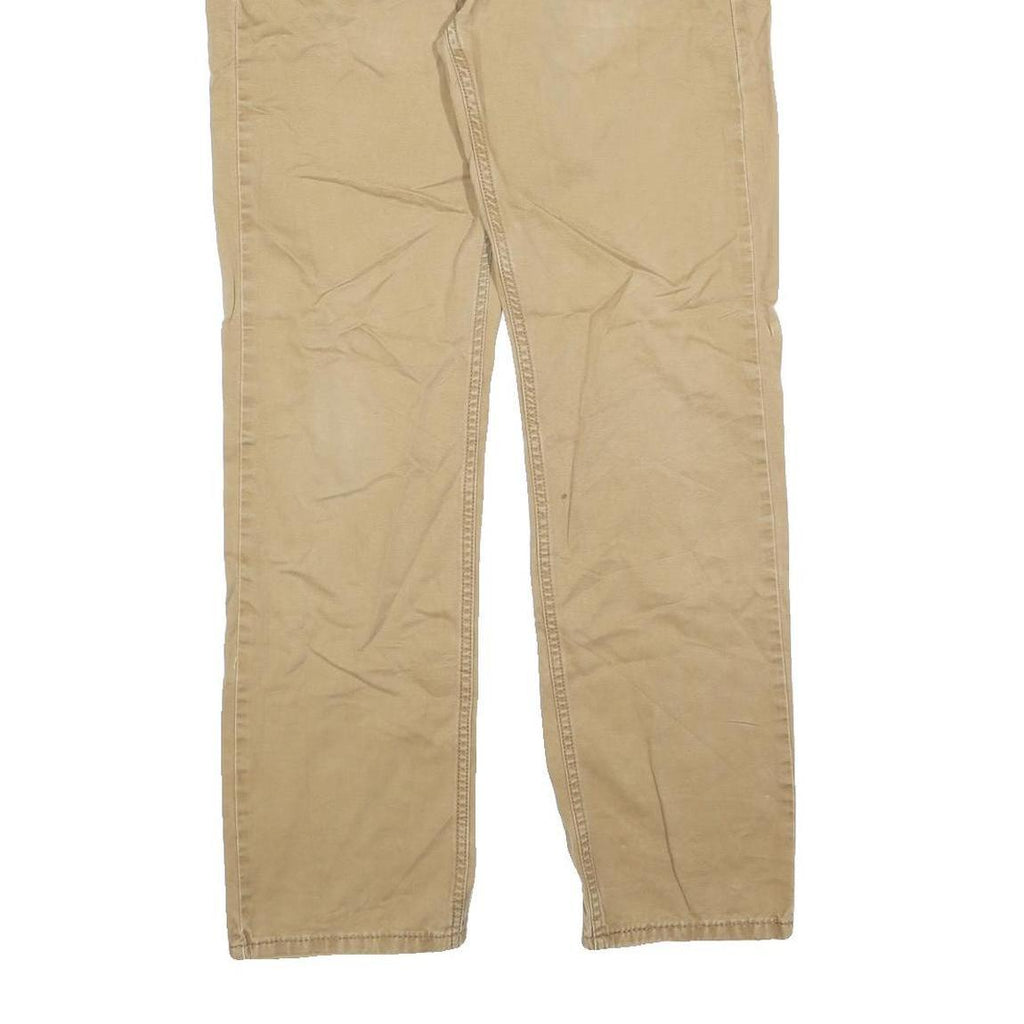 LEVI'S Mens Beige Cotton Blend Regular Straight Trousers W32 L32 Casual Zip