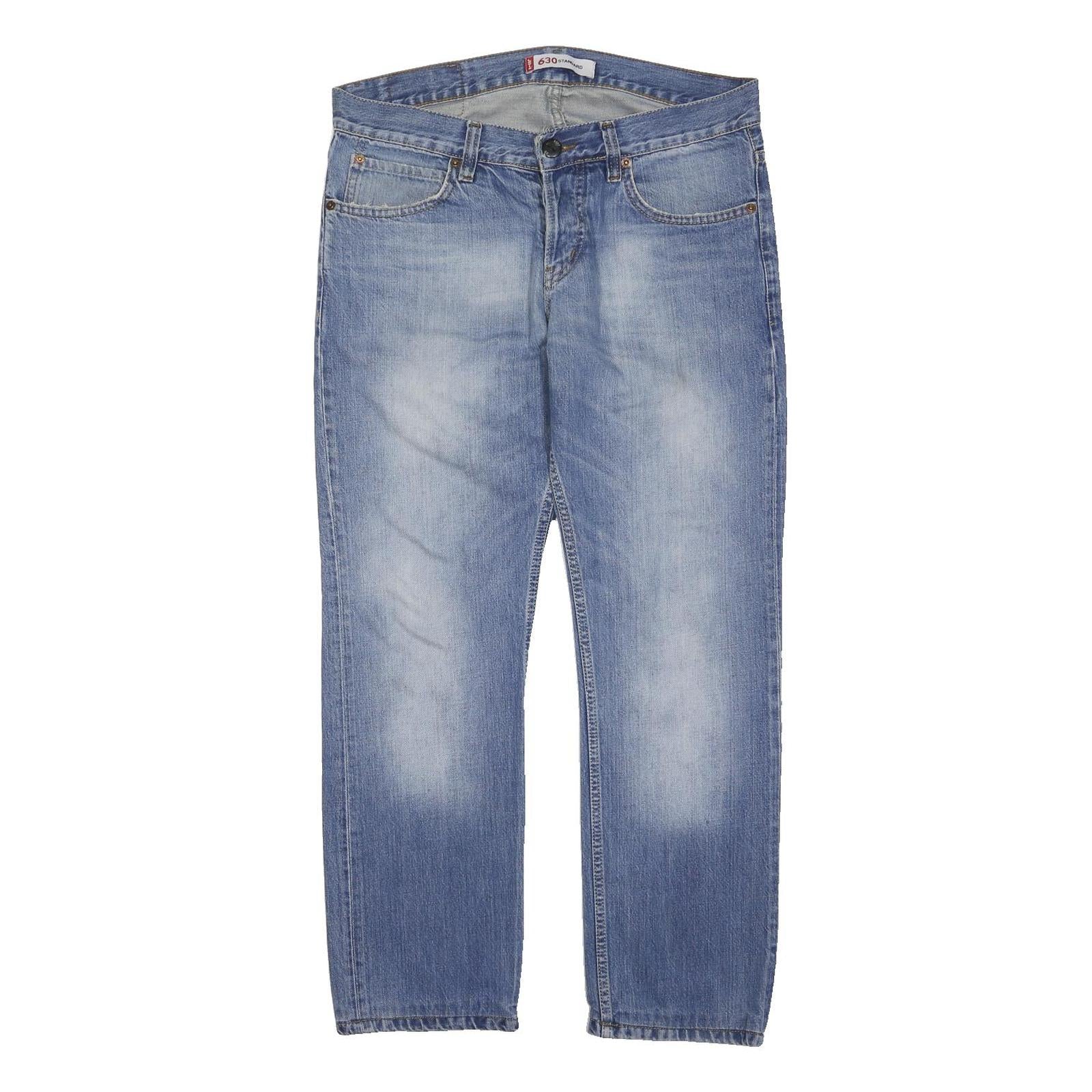 LEVI'S 630 Womens Jeans Blue Regular Straight Denim Medium W34 L28 Button