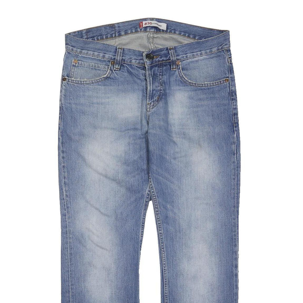 LEVI'S 630 Womens Jeans Blue Regular Straight Denim Medium W34 L28 Button