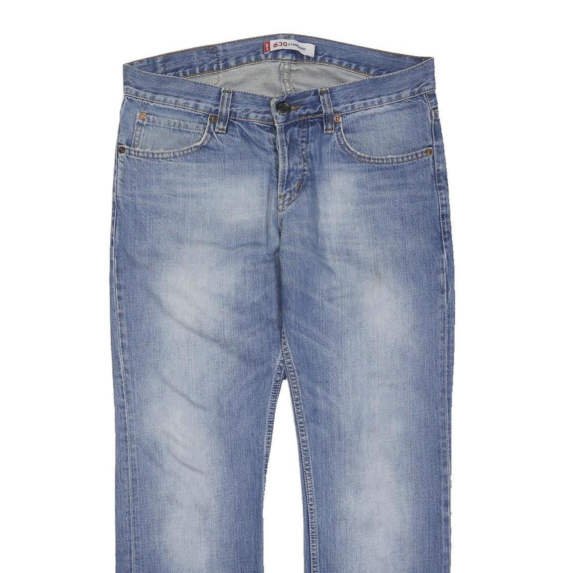 LEVI'S 630 Womens Jeans Blue Regular Straight Denim Medium W34 L28 Button
