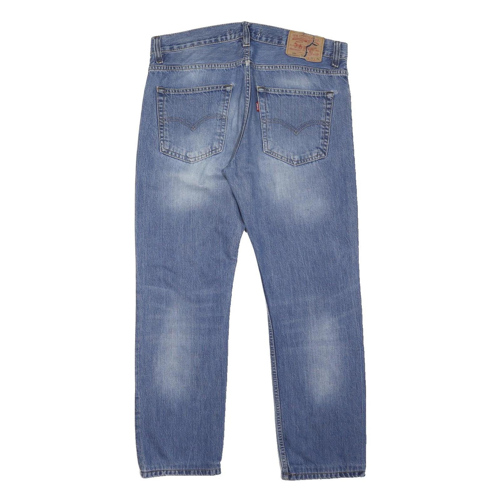 LEVI'S 630 Womens Jeans Blue Regular Straight Denim Medium W34 L28 Button