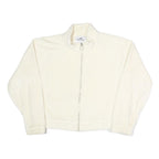 HOLLISTER Womens White Polyester Blend Zip Jacket L Fleece Casual Essential