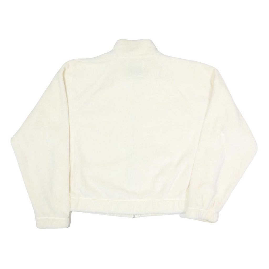 HOLLISTER Womens White Polyester Blend Zip Jacket L Fleece Casual Essential