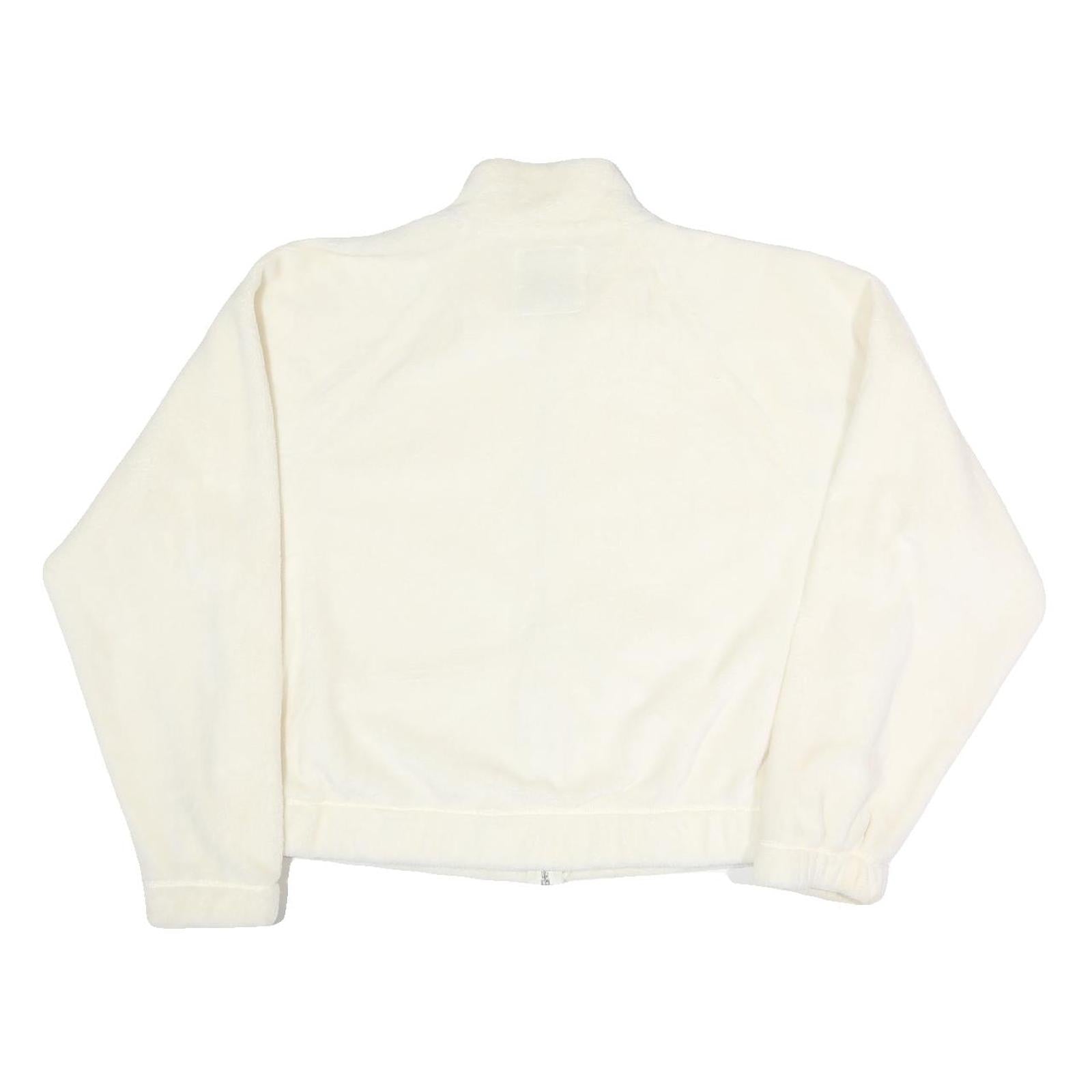 HOLLISTER Womens White Polyester Blend Zip Jacket L Fleece Casual Essential